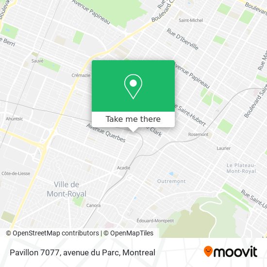 Pavillon 7077, avenue du Parc map