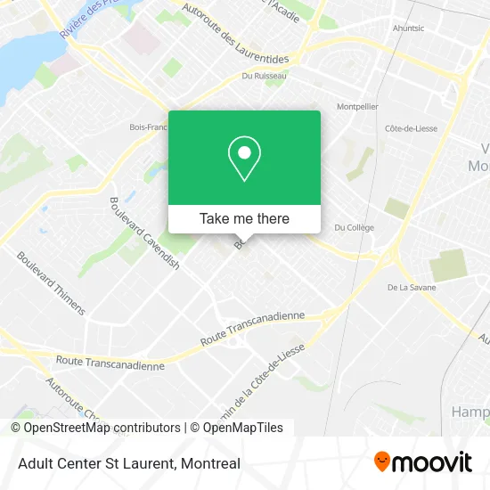 Adult Center St Laurent map