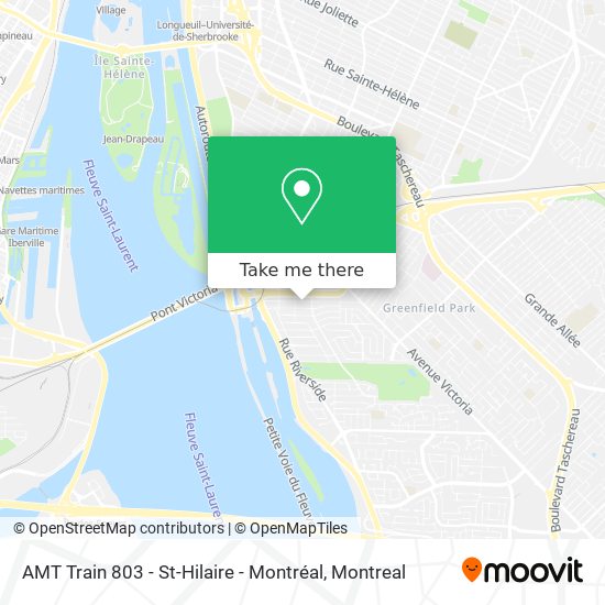 AMT Train 803 - St-Hilaire - Montréal map