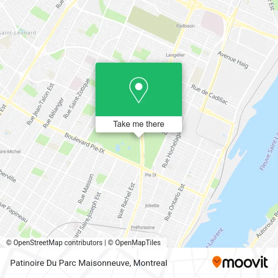 Patinoire Du Parc Maisonneuve map