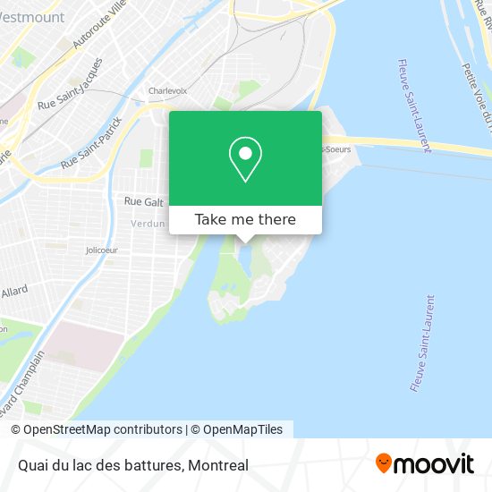 Quai du lac des battures map