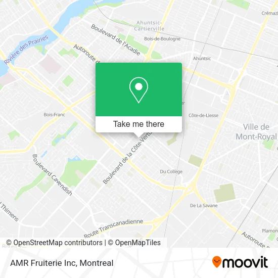AMR Fruiterie Inc map