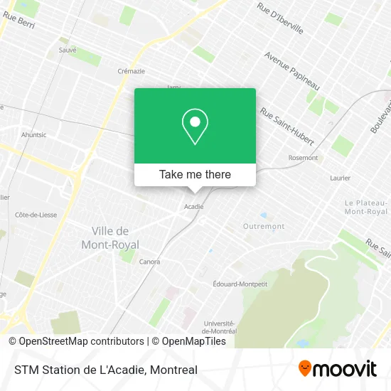 STM Station de L'Acadie map