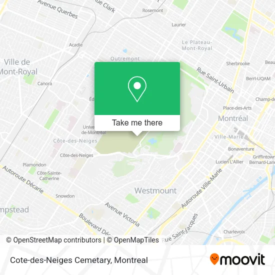 Cote-des-Neiges Cemetary map