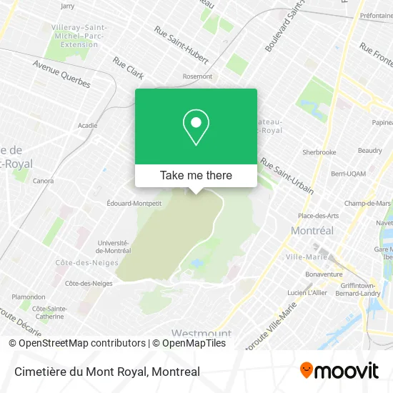 Cimetière du Mont Royal map