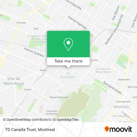 TD Canada Trust map