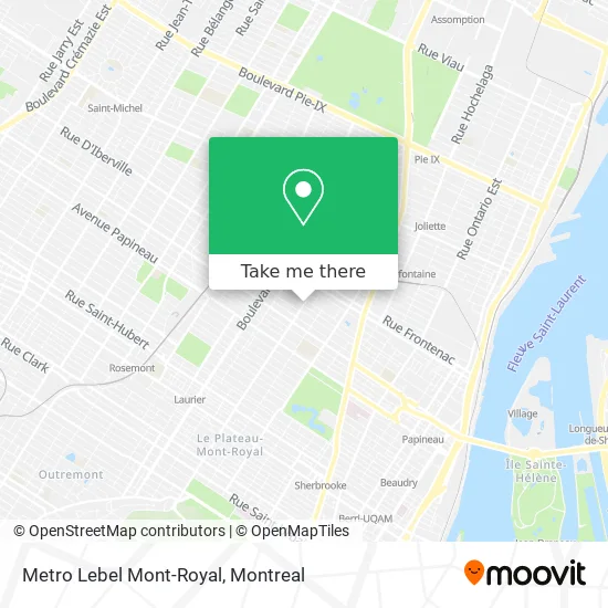 Metro Lebel Mont-Royal map