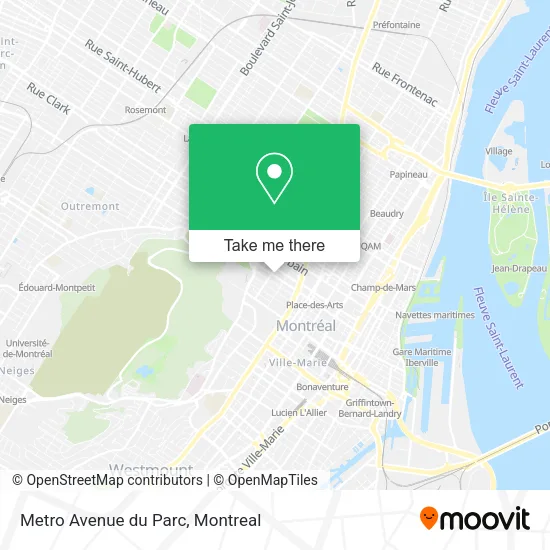 Metro Avenue du Parc map