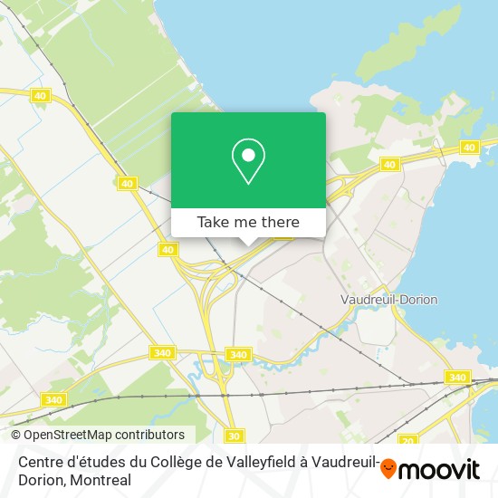 Centre d'études du Collège de Valleyfield à Vaudreuil-Dorion map