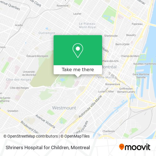 Shriners Hospital for Children map