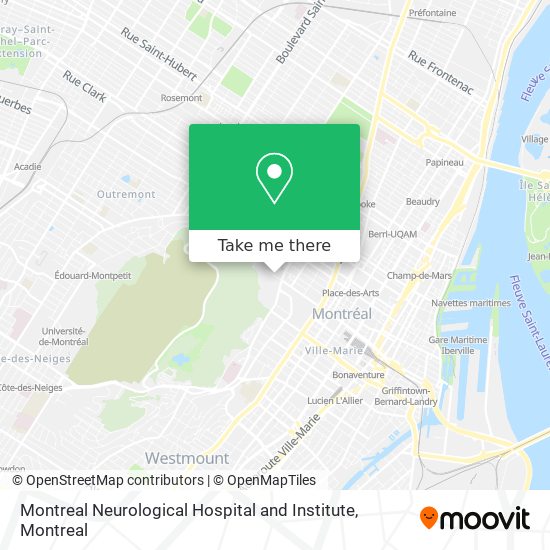 Montreal Neurological Hospital and Institute map