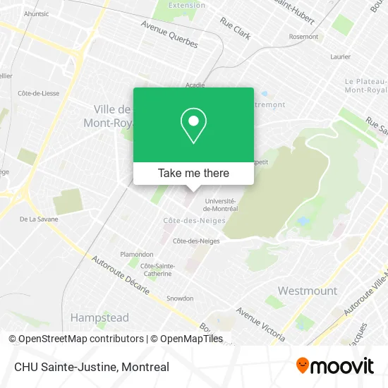 CHU Sainte-Justine map