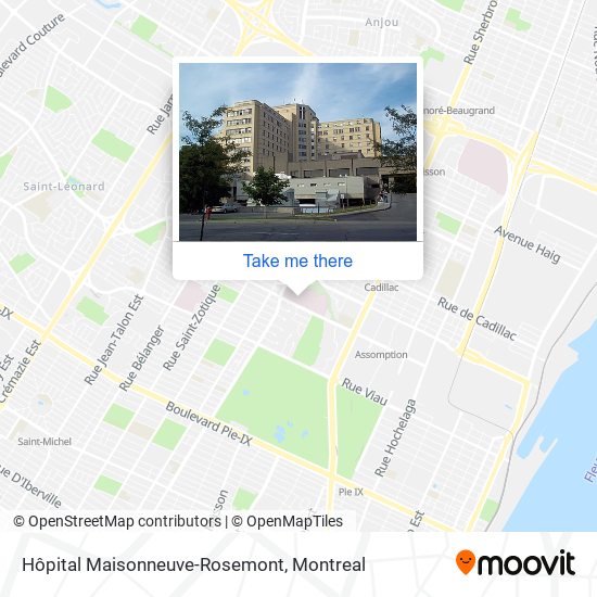 Hôpital Maisonneuve-Rosemont map