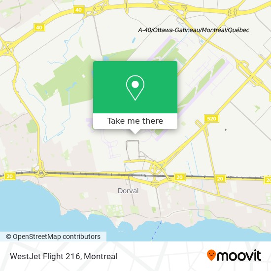 WestJet Flight 216 map