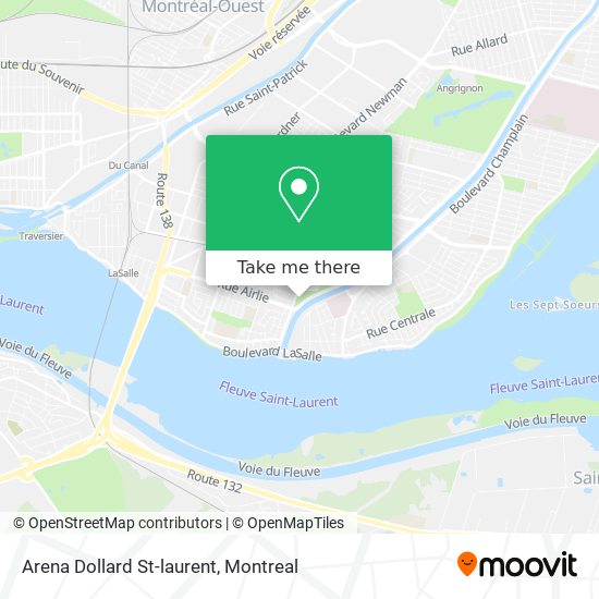 Arena Dollard St-laurent map