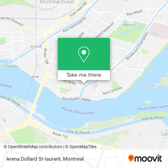 Arena Dollard St-laurent map