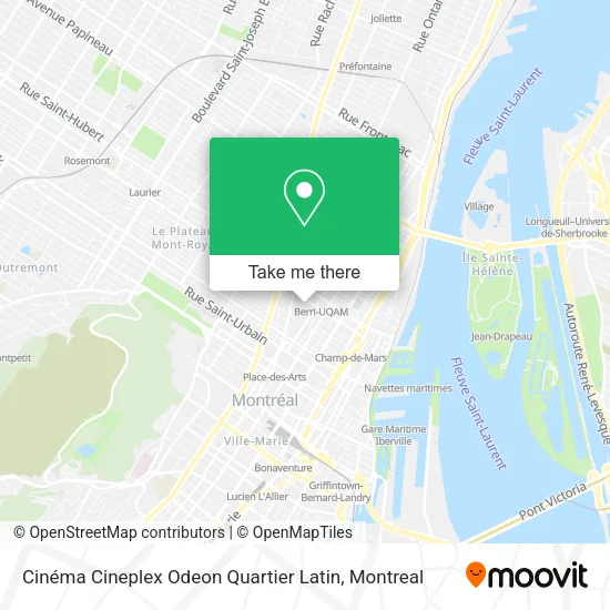 Cinéma Cineplex Odeon Quartier Latin map