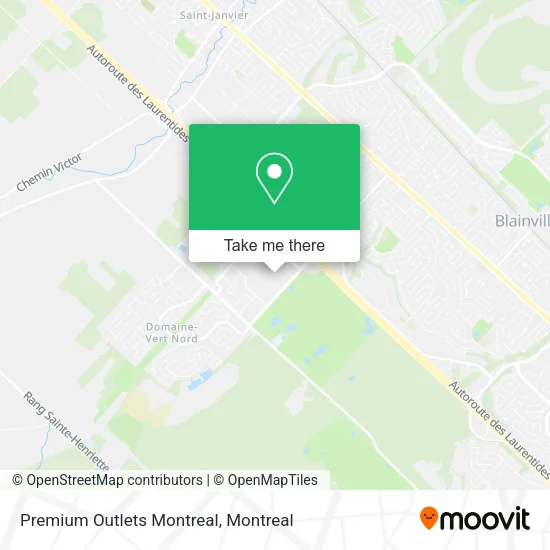 Premium Outlets Montreal map