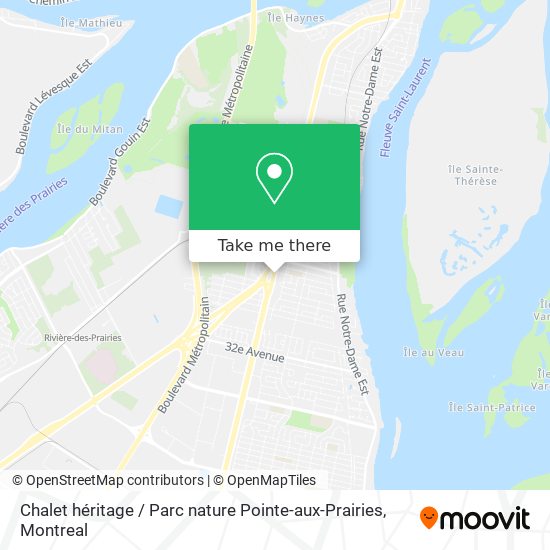 Chalet héritage / Parc nature Pointe-aux-Prairies map