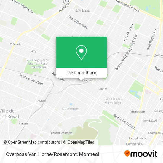 Overpass Van Horne/Rosemont map