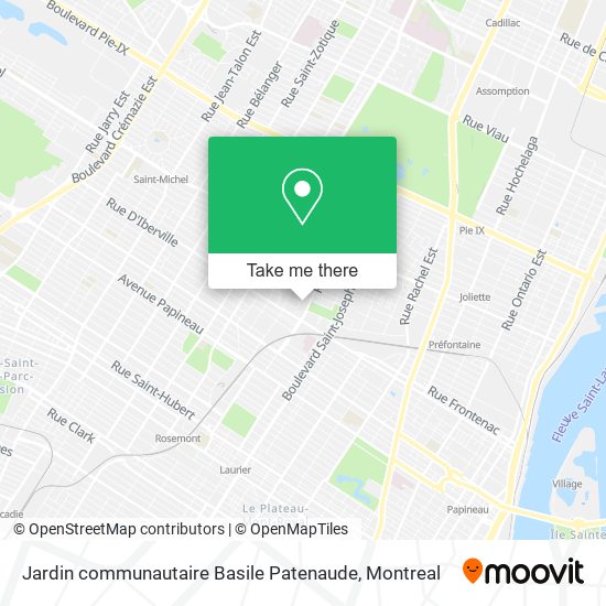 Jardin communautaire Basile Patenaude map