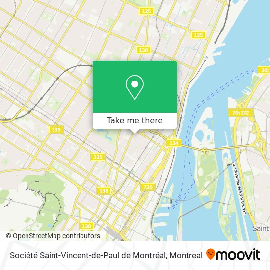 Société Saint-Vincent-de-Paul de Montréal map