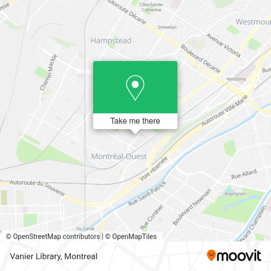 Vanier Library map