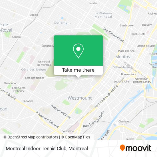Montreal Indoor Tennis Club map