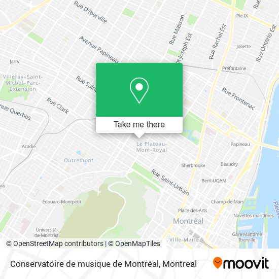 Conservatoire de musique de Montréal map