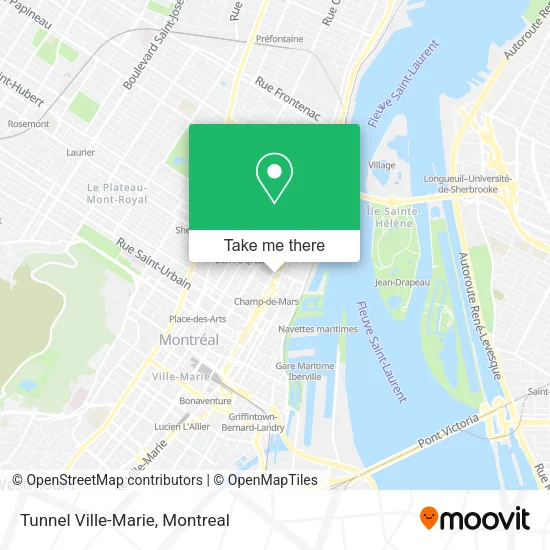 Tunnel Ville-Marie map