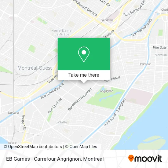 EB Games - Carrefour Angrignon map
