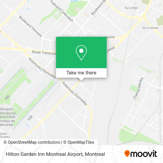 Hilton Garden Inn Montreal Airport map