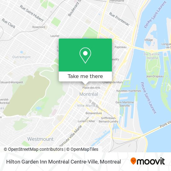 Hilton Garden Inn Montréal Centre-Ville map