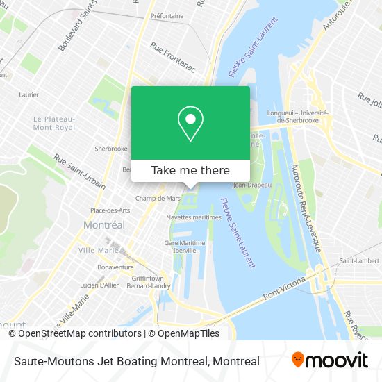 Saute-Moutons Jet Boating Montreal map