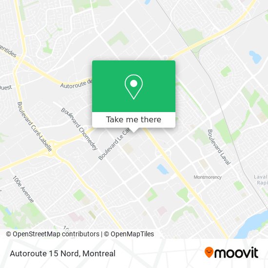 Autoroute 15 Nord map