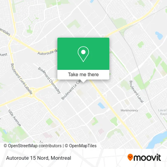 Autoroute 15 Nord map