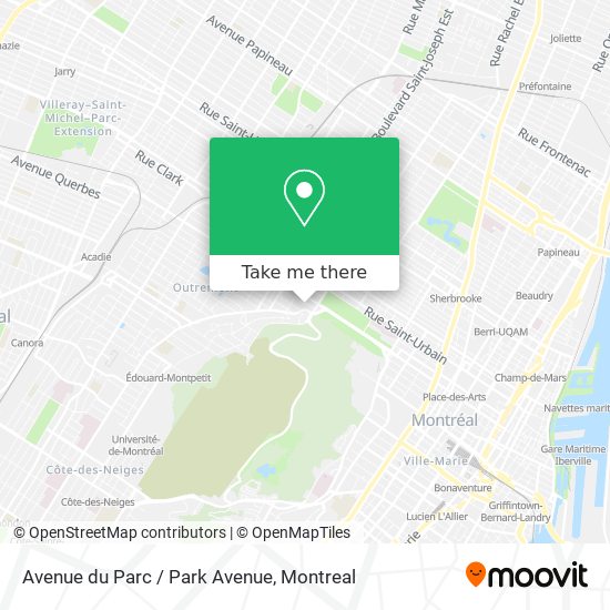 Avenue du Parc / Park Avenue map