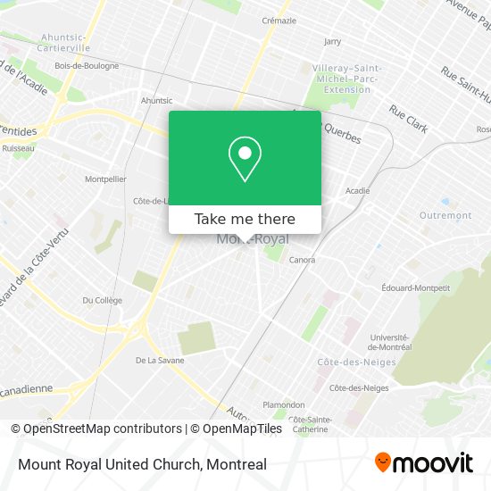 Mount Royal United Church map
