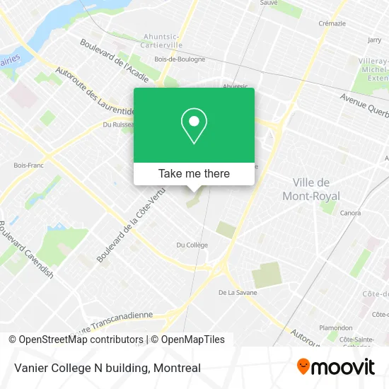 Vanier College N building map