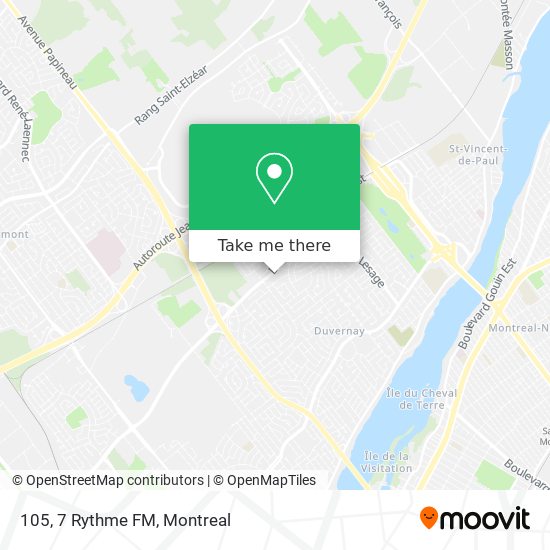 105, 7 Rythme FM map