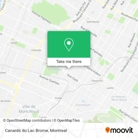 Canards du Lac Brome map