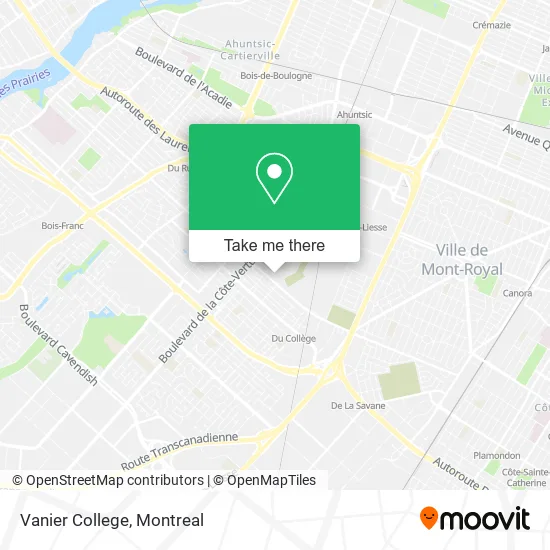 Vanier College map