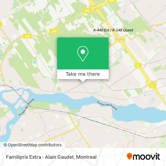 Familiprix Extra - Alain Gaudet map