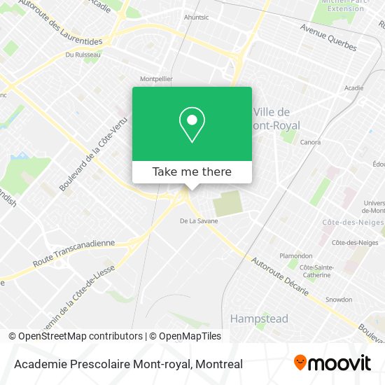 Academie Prescolaire Mont-royal map