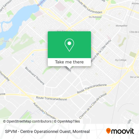 SPVM - Centre Operationnel Ouest map
