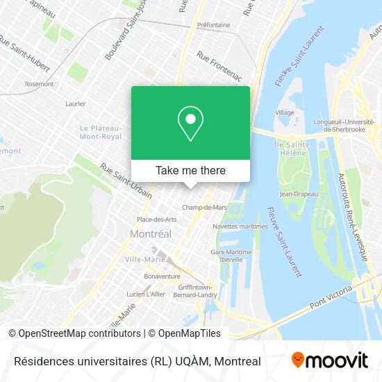 Résidences universitaires (RL) UQÀM map