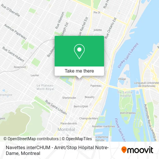 Navettes interCHUM - Arrêt / Stop Hôpital Notre-Dame map
