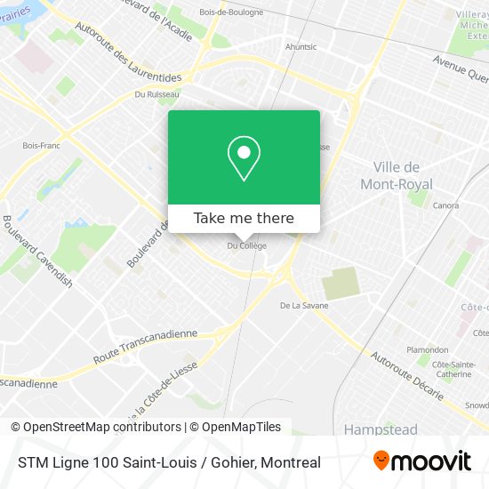 STM Ligne 100 Saint-Louis / Gohier map