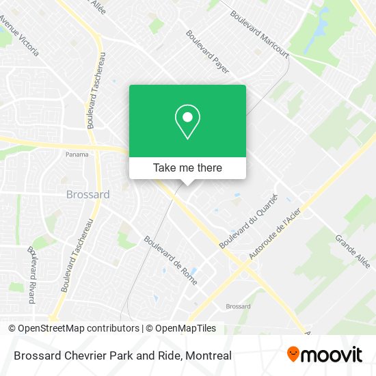 Brossard Chevrier Park and Ride map