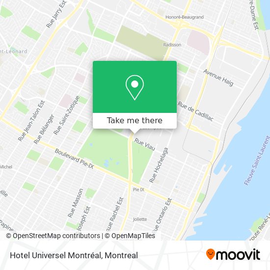 Hotel Universel Montréal map